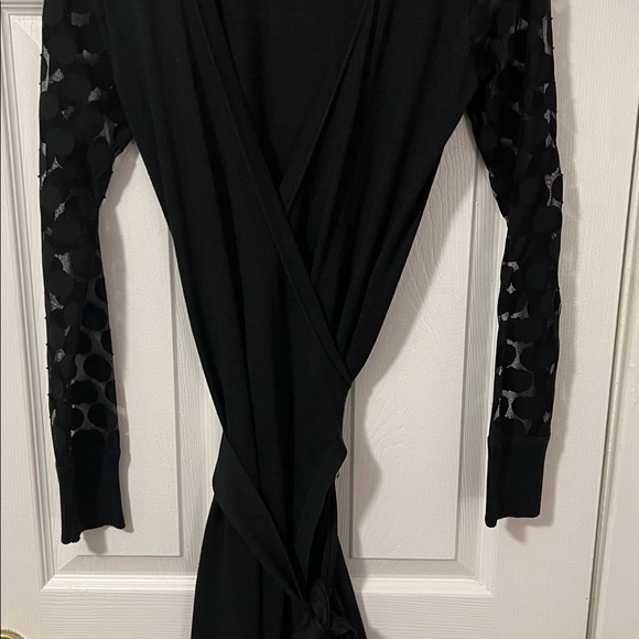 Diane Von Furstenberg Linda Wrap Dress Black Sz L - Picture 4 of 9